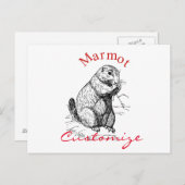 Carte Postale Cute Marmot Animal Thunder_Cove (Devant / Derrière)