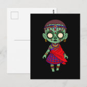 Carte Postale Cute Masai Zombie (Devant / Derrière)