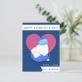 Carte Postale Cute Masqué Chat Drôle Classe Enfants Saint Valent (Debout devant)