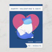 Carte Postale Cute Masqué Chat Drôle Classe Enfants Saint Valent (Devant)