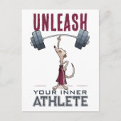 Carte Postale Cute Meerkat dévoile votre dessin d'athlète intéri (Devant)