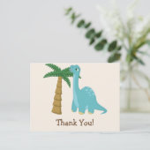 Carte Postale Cute Merci Dinosaur Bleu (Debout devant)