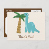 Carte Postale Cute Merci Dinosaur Bleu (Devant / Derrière)