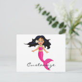 Carte Postale Cute Mermaid à queue rose Thunder_Cove (Debout devant)