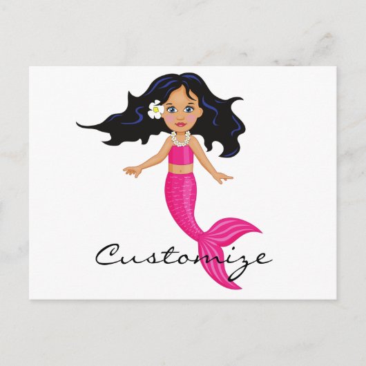 Carte Postale Cute Mermaid à queue rose Thunder_Cove (Devant)