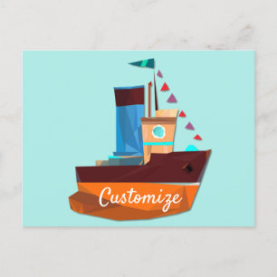 Carte Postale Cute Minuscule remorqueur Thunder-Cove