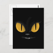 Carte Postale Cute Mischievous Chat Noir avec les doigts (Devant / Derrière)