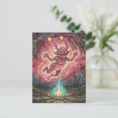 Carte Postale Cute Monster at the Campfire (Debout devant)