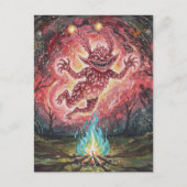 Carte Postale Cute Monster at the Campfire (Devant)
