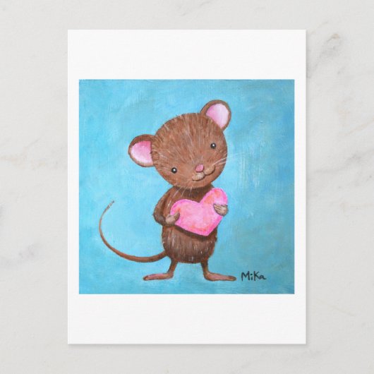 Carte postale Cute Mouse Cute Mouse avec carte d'a (Devant)