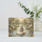 Carte Postale Cute Mouse Floating Down River on Soap (Debout devant)