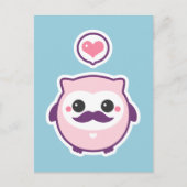 Carte Postale Cute Mustache Owl (Devant)