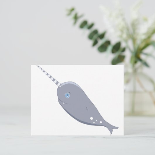 Carte Postale Cute Narwhal (Debout devant)
