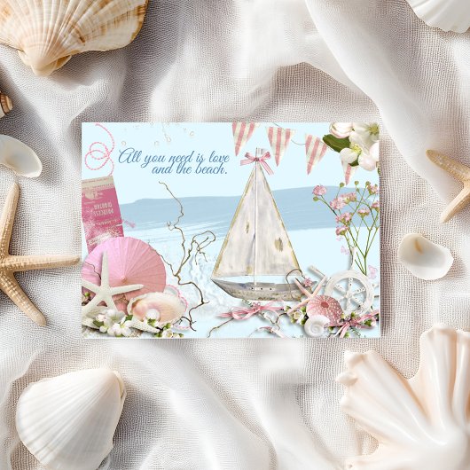 Carte Postale Cute Nautical Beach Rétro Salutation