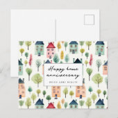 Carte Postale Cute Neighborhood Happy Home Anniversary Realty (Devant / Derrière)