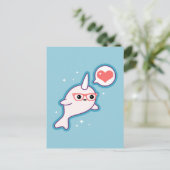 Carte Postale Cute Nerd Narwhal (Debout devant)