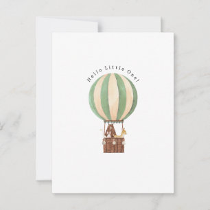 Carte Postale Cute Newborn Baby Hello Little One Air Balloon.