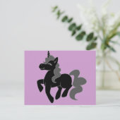 Carte Postale Cute noir licorne (Debout devant)
