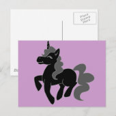 Carte Postale Cute noir licorne (Devant / Derrière)
