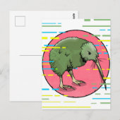 Carte Postale Cute Nouvelle-Zélande Kiwi (Devant / Derrière)
