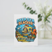 Carte Postale Cute Ocean Adventure Humor, Funny Sloth Diving art (Debout devant)