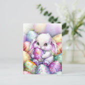 Carte Postale Cute oeufs de lapin de Pâques (Debout devant)