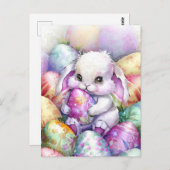 Carte Postale Cute oeufs de lapin de Pâques (Devant / Derrière)