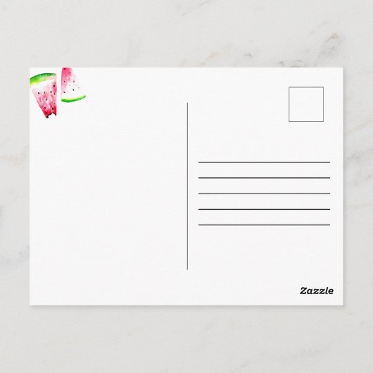 Carte Postale Cute One in a Melon 1er Anniversaire Rose Green (Dos)