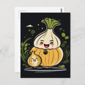Carte Postale Cute Onion Adventure (Devant / Derrière)