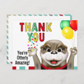 Carte Postale Cute Otter à Tuxedo | MERCI (Devant / Derrière)