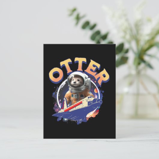 Carte Postale Cute Otter Astronaut Navette spatiale Cadet (Debout devant)