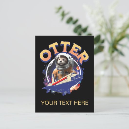 Carte Postale Cute Otter Astronaut Navette spatiale Cadet (Debout devant)