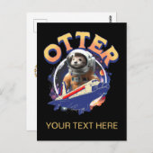 Carte Postale Cute Otter Astronaut Navette spatiale Cadet (Devant / Derrière)