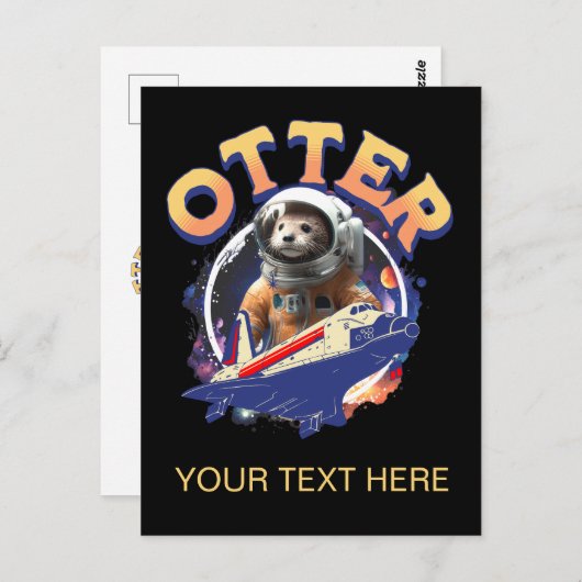 Carte Postale Cute Otter Astronaut Navette spatiale Cadet (Devant / Derrière)