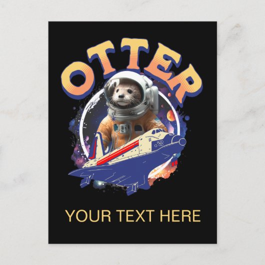 Carte Postale Cute Otter Astronaut Navette spatiale Cadet (Devant)