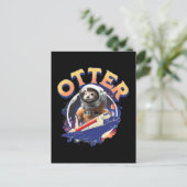 Carte Postale Cute Otter Astronaut Outer Space Shuttle Cadet (Debout devant)