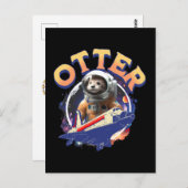 Carte Postale Cute Otter Astronaut Outer Space Shuttle Cadet (Devant / Derrière)