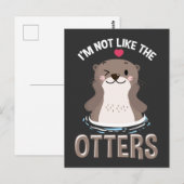 Carte Postale Cute Otter Citation Kawaii Amoureux des animaux (Devant / Derrière)