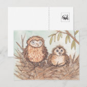 Carte Postale Cute Owl Brothers (Devant / Derrière)