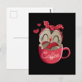 Carte Postale Cute Owl Coffee Mug Funny Owl Lover (Devant / Derrière)