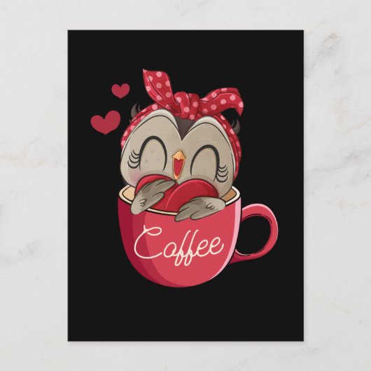 Carte Postale Cute Owl Coffee Mug Funny Owl Lover (Devant)
