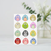 Carte Postale Cute Owl Motif (Debout devant)