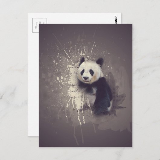 Carte Postale Cute Panda Abstrait (Devant / Derrière)