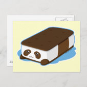 Carte Postale Cute Panda Bar Crème glacée (Devant / Derrière)