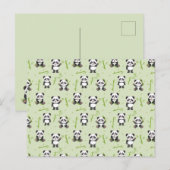 Carte Postale Cute Panda Bear Bamboo Kawaii Animals Pattern (Devant / Derrière)