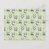 Carte Postale Cute Panda Bear Bamboo Kawaii Animals Pattern (Devant)
