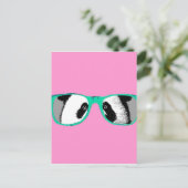 Carte Postale Cute Panda Bear dans les lunettes Funny tendance p (Debout devant)