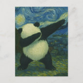 Carte Postale Cute Panda Bear - Van Gogh Style - Starry Night  (Devant)