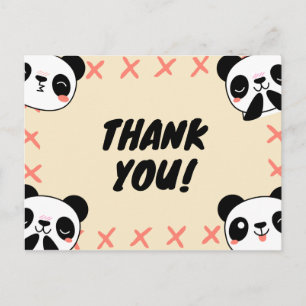 Carte Postale Cute Panda Merci
