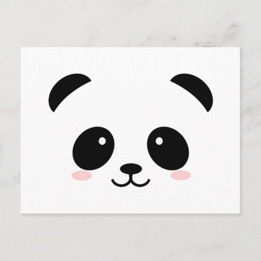 Carte Postale Cute panda noir et blanc (Devant)